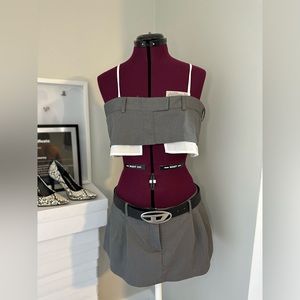 Trending 2 pcs set with low rise mini skirt